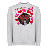 Heather Grey Valentine's day havanese dog Heavyweight Sweatshirt - RanaPortraitStore