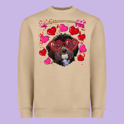 Heavyweight Sweatshirt Valentine's day havanese dog