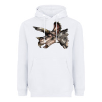 White Triceratops Horridus Face Heavyweight Hoodie - LillyAllenDesigns