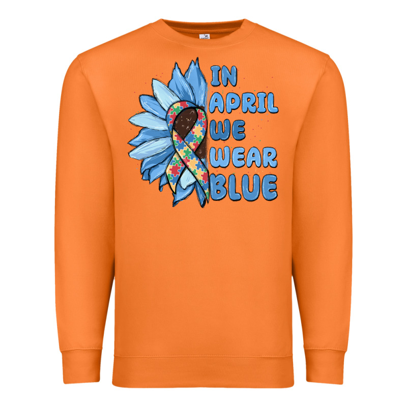 In April We Wear Blue Premium Sweatshirt by MaliasSmallBusiness | Teevron