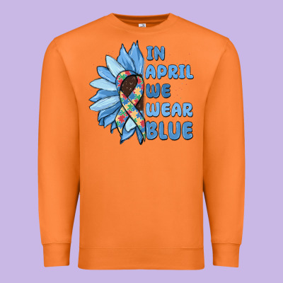 In April We Wear Blue Premium Sweatshirt Designed By Maliassmallbusiness