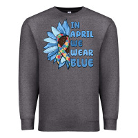 Charcoal Heather in april we wear blue Premium Sweatshirt - MaliasSmallBusiness