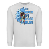 Dove Grey in april we wear blue Premium Sweatshirt - MaliasSmallBusiness