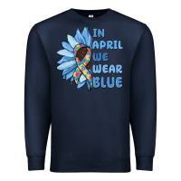 Navy in april we wear blue Premium Sweatshirt - MaliasSmallBusiness