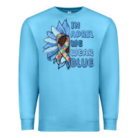 Ocean Blue in april we wear blue Premium Sweatshirt - MaliasSmallBusiness