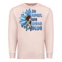 Pale Pink in april we wear blue Premium Sweatshirt - MaliasSmallBusiness