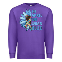 Purple in april we wear blue Premium Sweatshirt - MaliasSmallBusiness