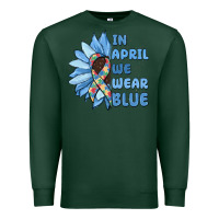 Sports Green in april we wear blue Premium Sweatshirt - MaliasSmallBusiness