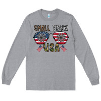 Heather Grey small town usa Long Sleeve Tee - CowhideDigitalArt