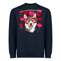 Navy Valentine's day husky Heavyweight Sweatshirt - RanaPortraitStore