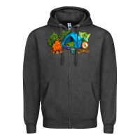 Charcoal Heather camp in the woods Zipper Hoodie - AdoDesignShop