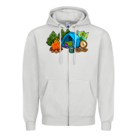 Dove Grey camp in the woods Zipper Hoodie - AdoDesignShop