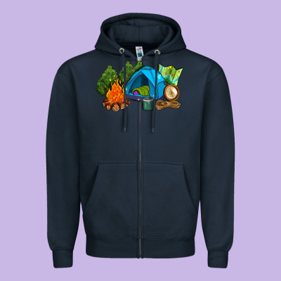 Camp In The Woods Zipper Hoodie Designed By Adodesignshop