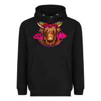 Black halloween highland cow horseshoe Heavyweight Hoodie - Jasminsmagicworld