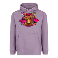 Lavender halloween highland cow horseshoe Heavyweight Hoodie - Jasminsmagicworld