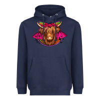 Navy halloween highland cow horseshoe Heavyweight Hoodie - Jasminsmagicworld