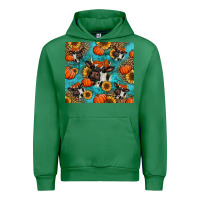 Emerald autumn pumpkins holstein cow Urban Hoodie - Jasminsmagicworld