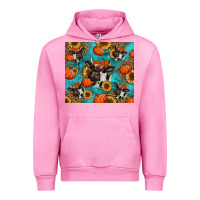 Fuchsia Pink autumn pumpkins holstein cow Urban Hoodie - Jasminsmagicworld
