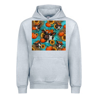 Heather Grey autumn pumpkins holstein cow Urban Hoodie - Jasminsmagicworld