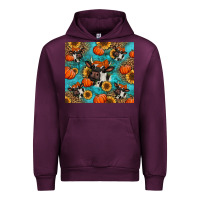 Mauve Wine autumn pumpkins holstein cow Urban Hoodie - Jasminsmagicworld