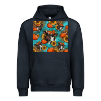 Navy autumn pumpkins holstein cow Urban Hoodie - Jasminsmagicworld