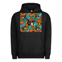 Pigment Black autumn pumpkins holstein cow Urban Hoodie - Jasminsmagicworld