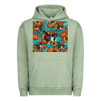 Pigment Oil Green autumn pumpkins holstein cow Urban Hoodie - Jasminsmagicworld