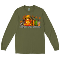 Army Green Pumpkin Spice Everything Long Sleeve Tee - RacoonDesign