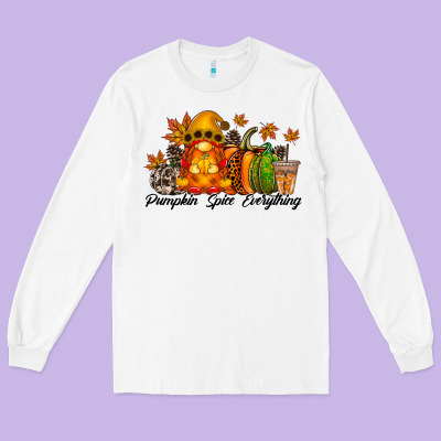 Pumpkin Spice Everything Long Sleeve Tee Designed By Racoondesign