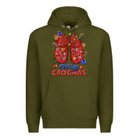 Army Green Merry crocmas Premium Hoodie - NancyCooperArtShop