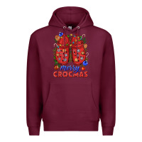 Burgundy Merry crocmas Premium Hoodie - NancyCooperArtShop