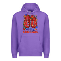 Purple Merry crocmas Premium Hoodie - NancyCooperArtShop
