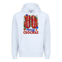 White Merry crocmas Premium Hoodie - NancyCooperArtShop