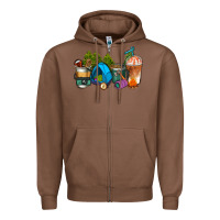 Chestnut camp coffee cups ado Zipper Hoodie - AdoDesignShop