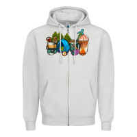 Camp Coffee Cups Ado Zipper Hoodie | Teevron