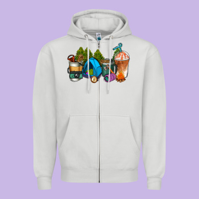 Camp Coffee Cups Ado Zipper Hoodie Designed By Adodesignshop