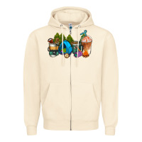 Sandshell camp coffee cups ado Zipper Hoodie - AdoDesignShop