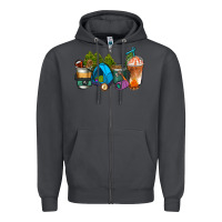 Smoke camp coffee cups ado Zipper Hoodie - AdoDesignShop