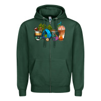 Sports Green camp coffee cups ado Zipper Hoodie - AdoDesignShop