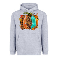 Heather Grey Fall leopard pumpkin Heavyweight Hoodie - NancyCooperArtShop