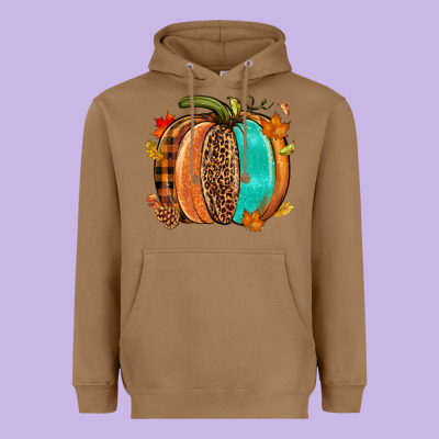 Fall Leopard Pumpkin Heavyweight Hoodie Designed By Nancycooperartshop