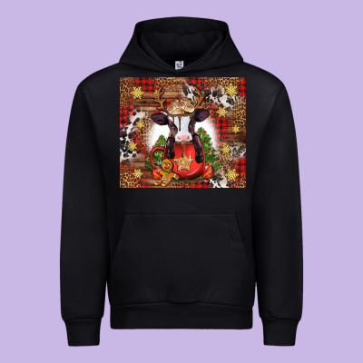 Christmas Baby Cow Hot Cocoa Urban Hoodie Designed By Jasminsmagicworld