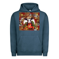 Pigment Midnight Navy Christmas baby cow hot cocoa Urban Hoodie - Jasminsmagicworld