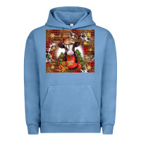 Pigment Pebble Blue Christmas baby cow hot cocoa Urban Hoodie - Jasminsmagicworld