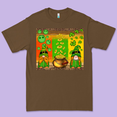 St Patricks Gnomes And Coins With Shamrock Premium Tee Designed By Artiststas