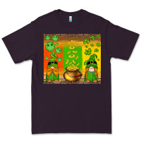 Plum st patricks gnomes and coins with shamrock Premium Tee - Artiststas