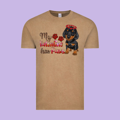 My Valentine Has Paws Vintage Tee Designed By Ranaportraitstore