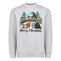 Heather Grey merry christmas gnomes Heavyweight Sweatshirt - Zillion Design Studio