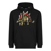 Black Stegosaurus Heavyweight Hoodie - LillyAllenDesigns