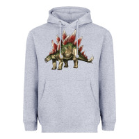 Heather Grey Stegosaurus Heavyweight Hoodie - LillyAllenDesigns